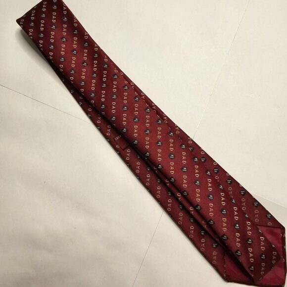 Dad Graphic Patterned Red Blue Necktie Men Neck Tie - Picture 5 of 9